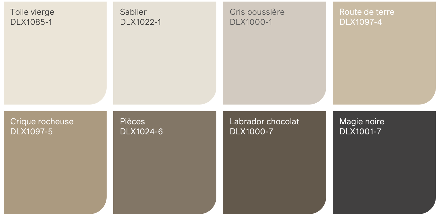 Échantillon des neutres essentiels Dulux 2025